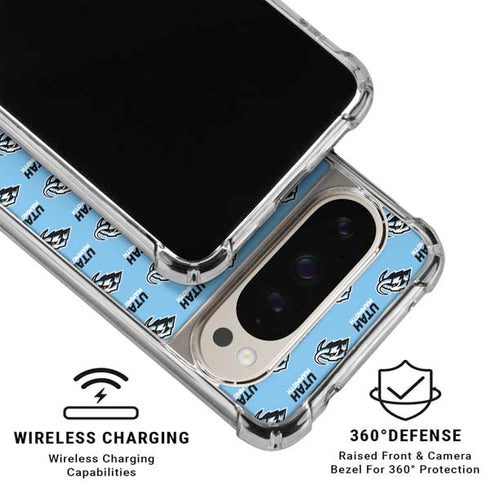 NHL Utah Mammoth Logo Pattern Google Pixel 9/9 Pro Clear Case